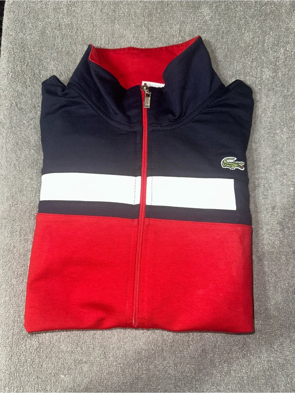 Lacoste Red, Navy & White Full-Zip Track Jacket